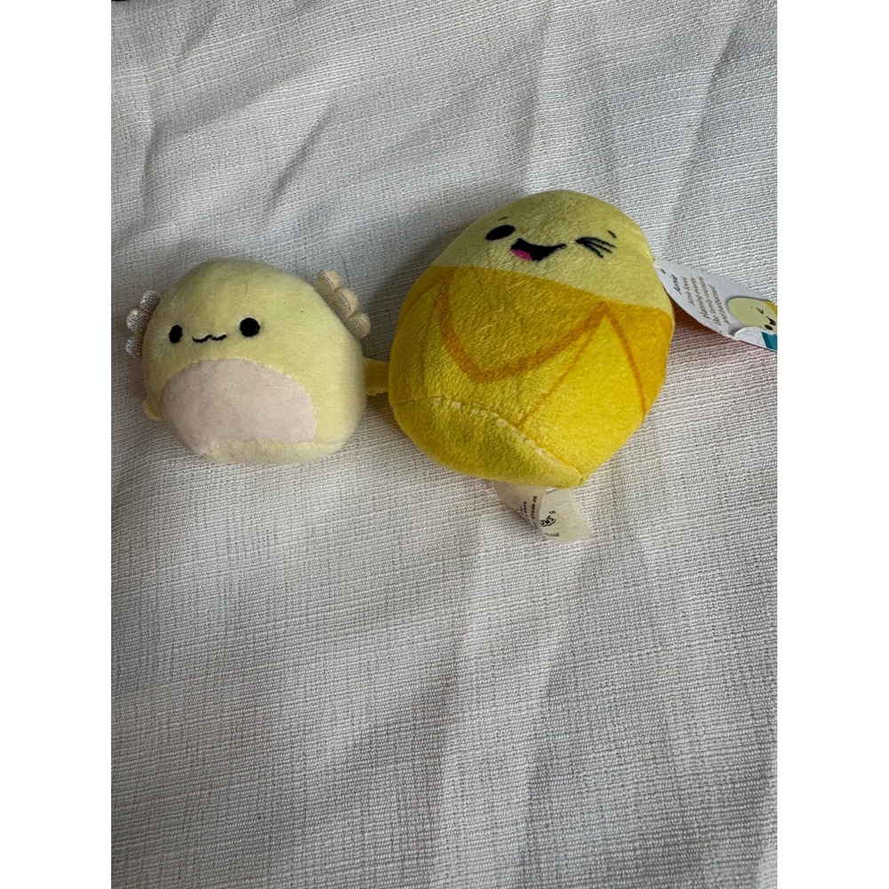 Squishmallows Junie the Banana and Yellow Axolotl Plush Duo Set